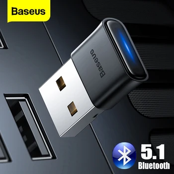 Baseus USB Bluetooth Адаптер Dongle Bluetooth 5.1 Приемник Для ПК Беспроводная Мышь Геймпад Динамик Наушники Аудио USB Передатчик