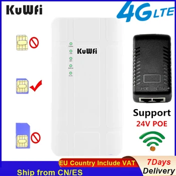 KuWFi Открытый 4G LTE Маршрутизатор Высокой Мощности 300 Мбит/с Беспроводной CPE Маршрутизатор CAT4 Wi-Fi Маршрутизатор с 24 В POE Адаптером для IP-камеры