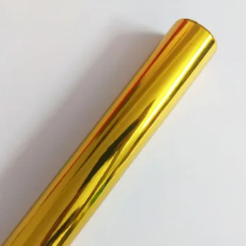 Золотое Хромированное безвоздушное Зеркало виниловая оберточная Пленка наклейка Лист термоаппликации Клейкая эмблема Для укладки автомобилей