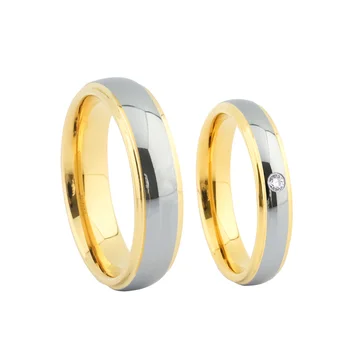 Куполообразные вольфрамовые обручальные кольца Для мужчин и женщин, 1 пара Ювелирных изделий из 18-каратного золота с покрытием Lovers Alliance, Юбилейное обещание, пара колец