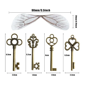 Модные Подвески-летающие ключи с 28-кратными крыльями стрекозы, изысканные Отмычки для изготовления ювелирных изделий своими руками, декор ожерелья